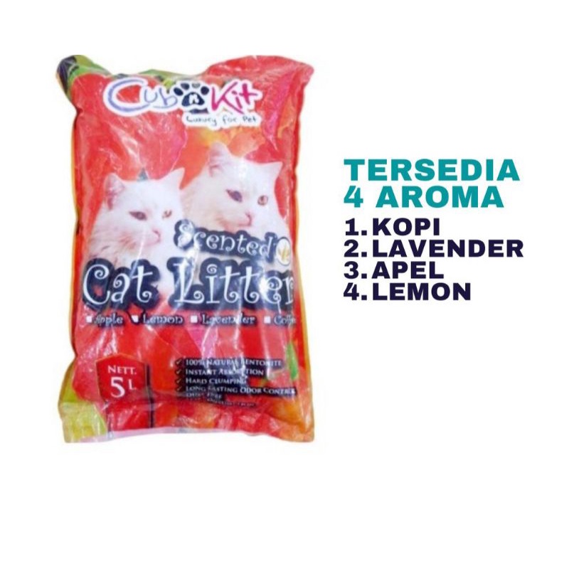 Pasir Kucing Cub n Kit 5lt Gumpal Wangi / Cat Litter Aroma 5lt / Bentonite CubnKit 5 Liter