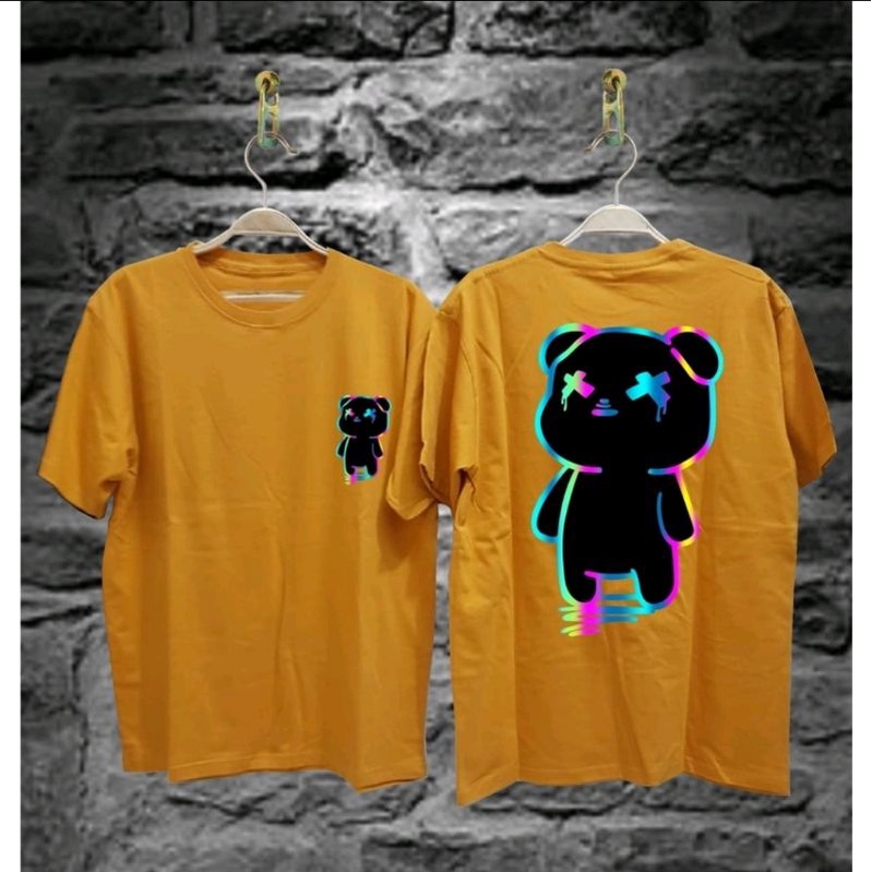 bayar di tempat kaos t-shirt pria motif boneka pelangi kaos distro pria bear angel terlaris dan termurah 2022