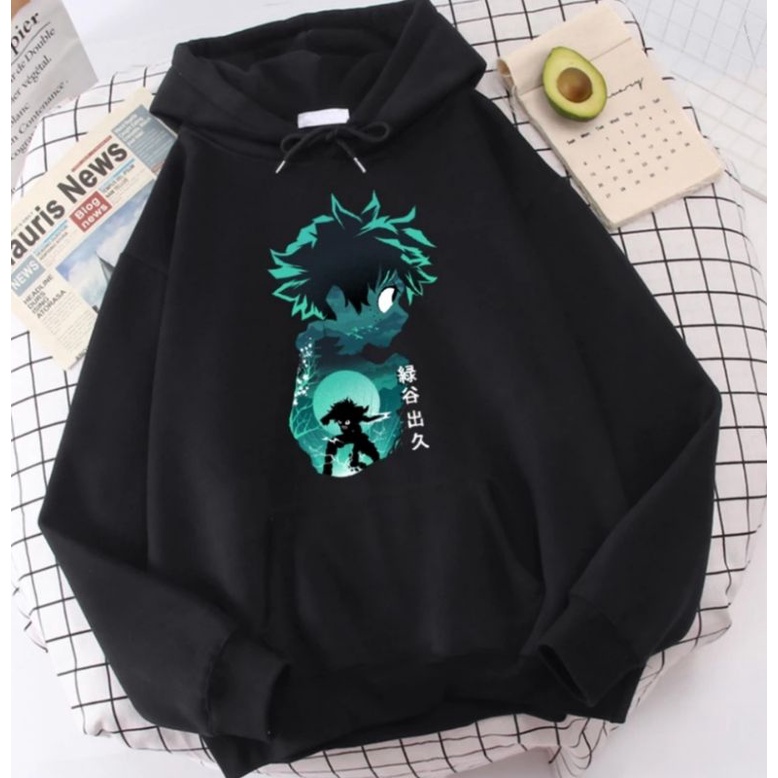 hoodie anime my hero academia DEKU izuku midoriya ready S M L XL XXL XXXL XXXXL anak sampai bigsize