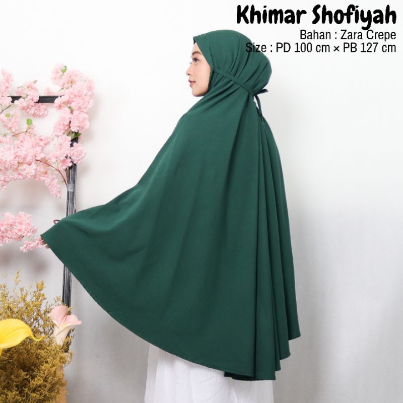 TERMURAH!!(BISA COD)HIJAB/JILBAB DEWASA_KHIMAR SHOFIYAH BAHAN ZARA CREPE_KHIMAR PED TALI_BEST SELLER