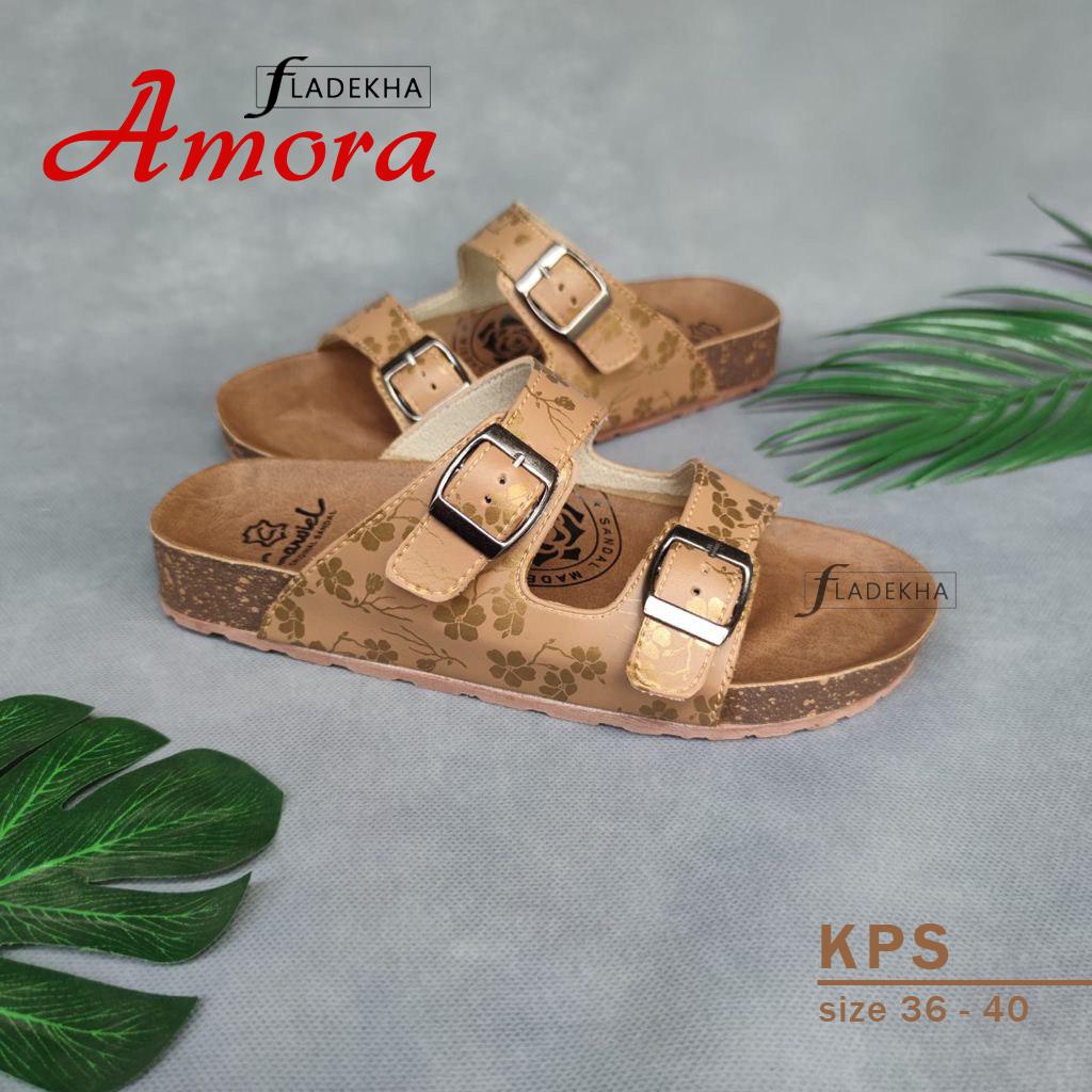 SANDAL WANITA MOTIF TERKINI/ SANDAL REMAJA SLIP ON/ SANDAL CEWEK STRAP 2 CARVIEL AMORA SERIES