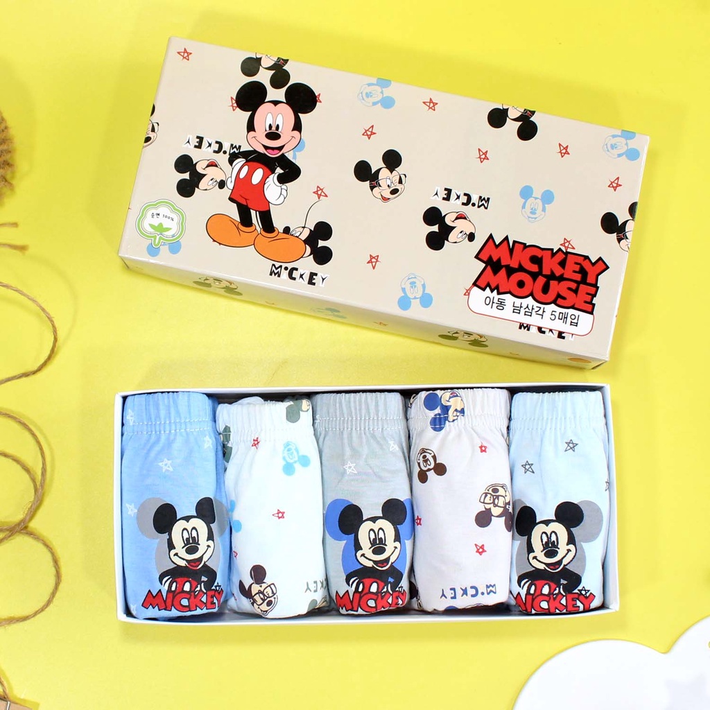 SET Celana Dalam Mickey Mouse Anak Laki-laki Katun Celana Dalam Anak dengan Box Lucu Kolor Anak Lakilaki