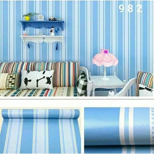 WALLPAPER DINDING SALUR BIRU