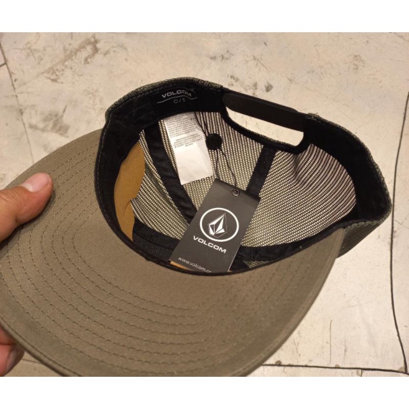 Topi Volcom Full Stone Cheese Cap - Martini Olive navy blue