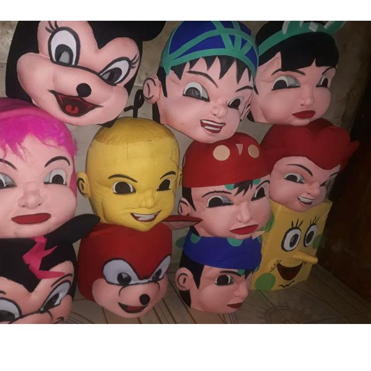 [PRODUK 8RPOI] kepala boneka mampang kepala badut mampang masuk semua ukuran kepala karakter kartun 