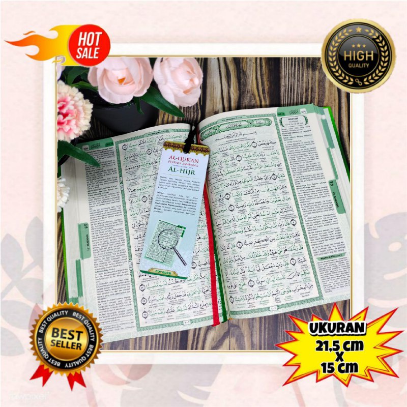 Al Quran Al Hijr Perkata Sambung Hardcover Sedang, Al Quran Terjemahan A5, Alquran Transliterasi Per
