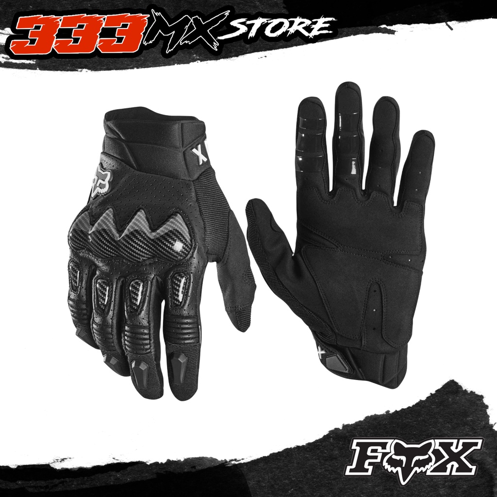 GLOVE FOX BOMBER BLACK ORIGINAL SARUNG TANGAN MOTOR FOX BOMBER ORI