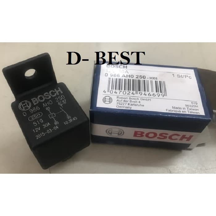 Relay Bosch 5 kaki / 12V 30A / 0 986 AH0 250