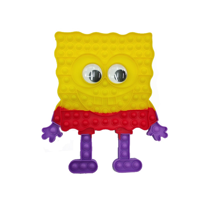 Pop it fidget toy Ukuran Super Jumbo push pop it rainbow mainan edukasi stress release-Sponge Bob 30cm