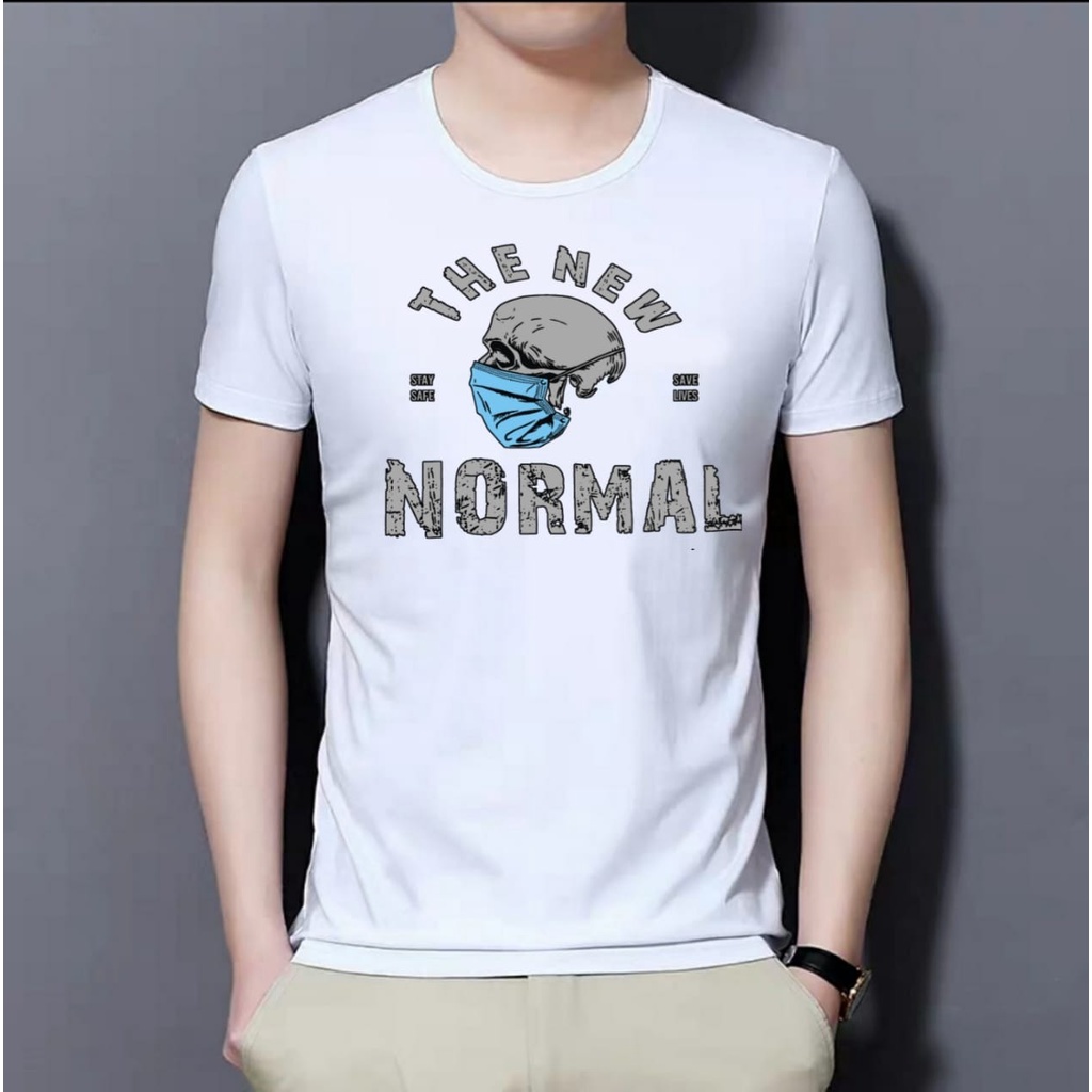 POLILE / COD / Kaos oblong NEW NORMAL / kaos cowok / kaos santai / baju keren