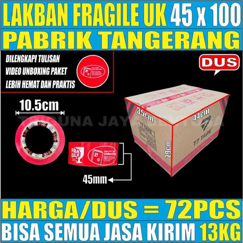 Lakban Tape Fragile 100yard Dus Semua Jasa Kirim