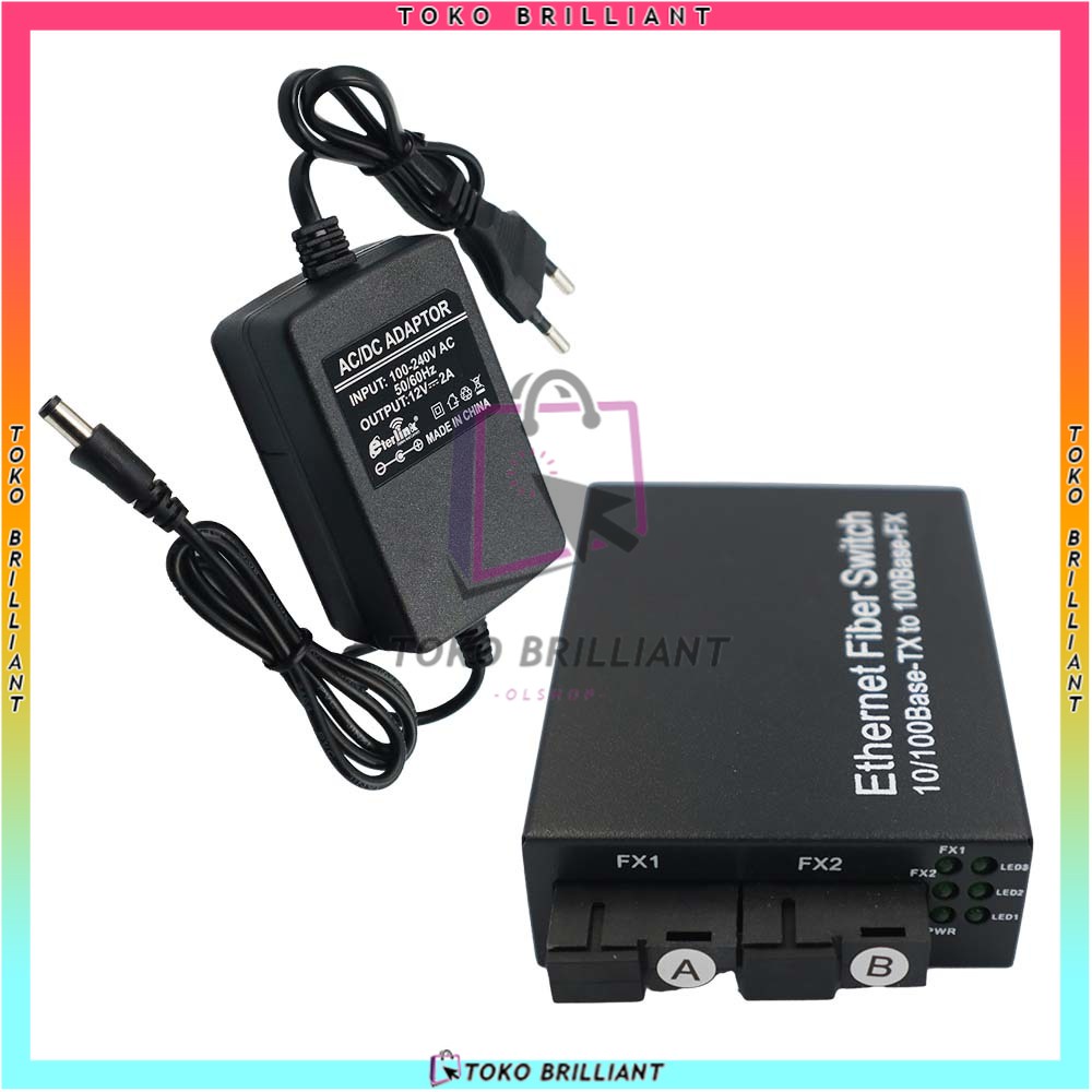 [BISA COD] POE MEDIA CONVERTER 10/100 20KM SC - Konverter Saja / Fullset 2F1E - CM2F1E - Media Konverter Fiber Optik