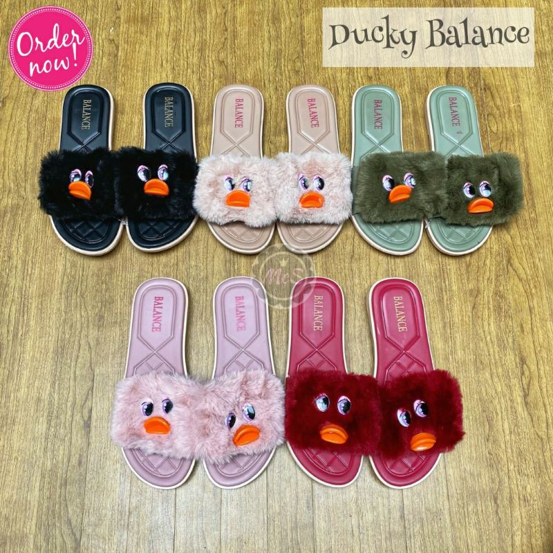 DUCKY Sandal jelly bulu duck merk Balance