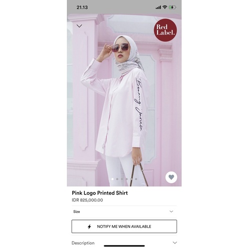 pink logi printed shirt size XL benang jarum buttonscarves