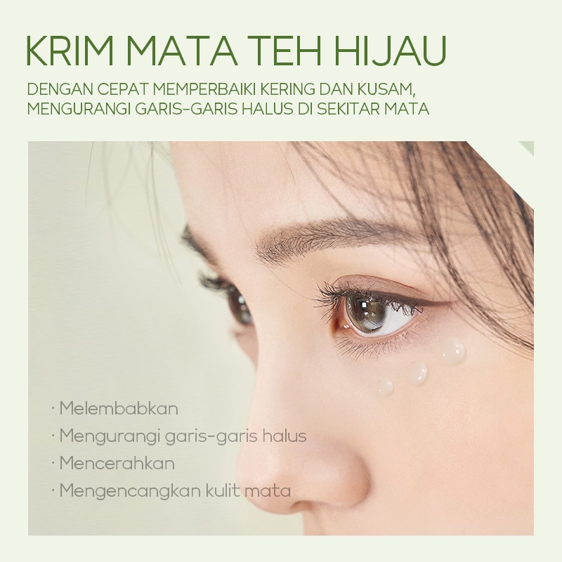 BPOM Fenyi Natural Green Tea Krim Mata Perawatan Mata Mengencangkan Kulit Menghilangkan Kantung Mata 15g