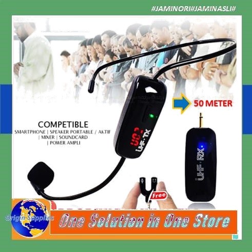 Mikrofon Mic Clip On Wireless Presentasi Tur Imam Masjid Mushola