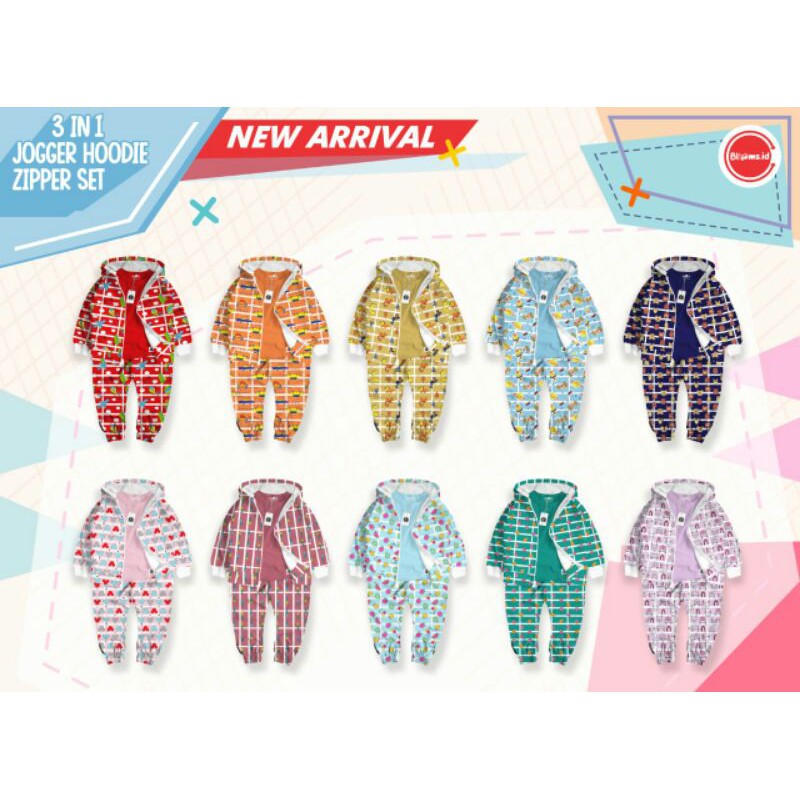 Jogger hoody zipper set / set jogger hoody / setelan joger hoody