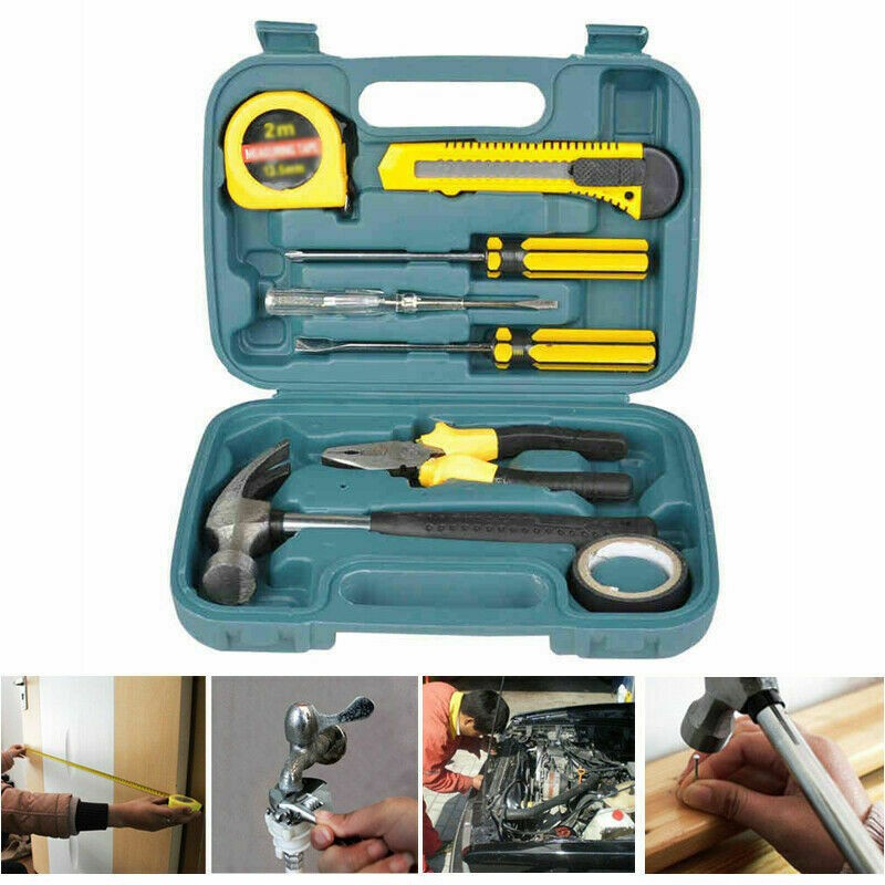 Tool Kit Set Pertukangan 9 in 1 - Alat Perkakas Repairing - Alat Perlengkapan Bangunan Set Tools Kit