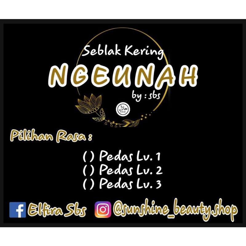 

Seblak Kering Sebring Ngeunah 60 gr