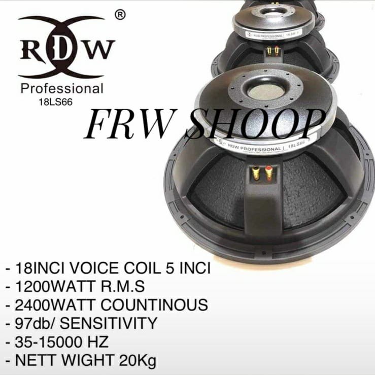 SPEAKER KOMPONEN RDW 18LS66 / 18 LS66 / 18 LS 66 ORIGINAL 18 INCH