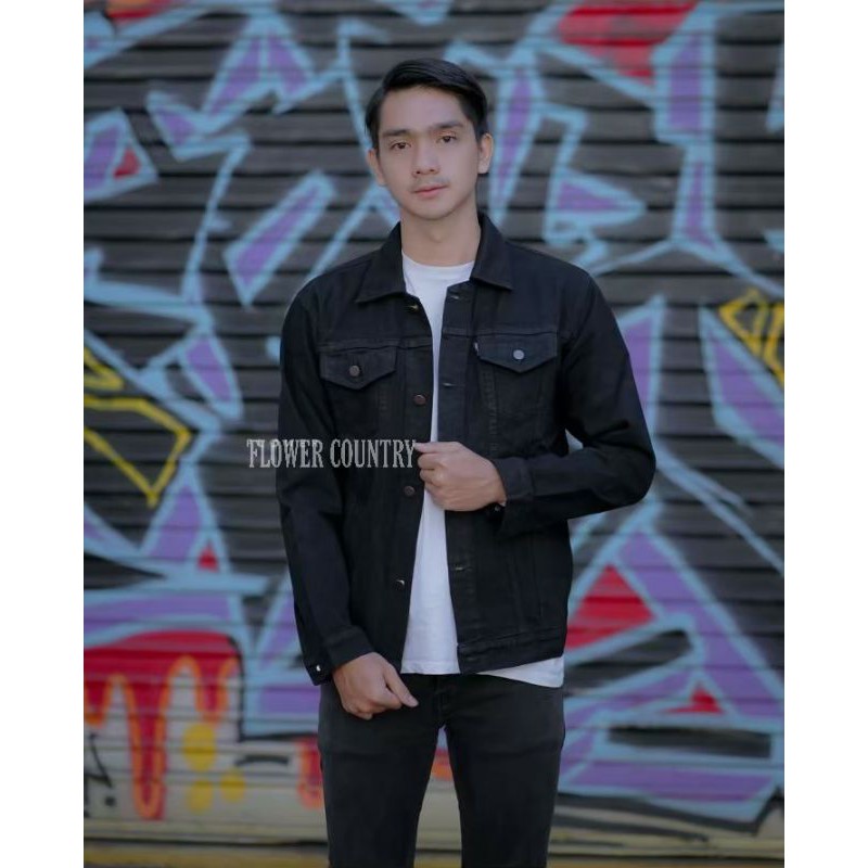 Jaket Jeans Denim Warna Pria Original Bahan Lembut Nyaman Tidak Lentur