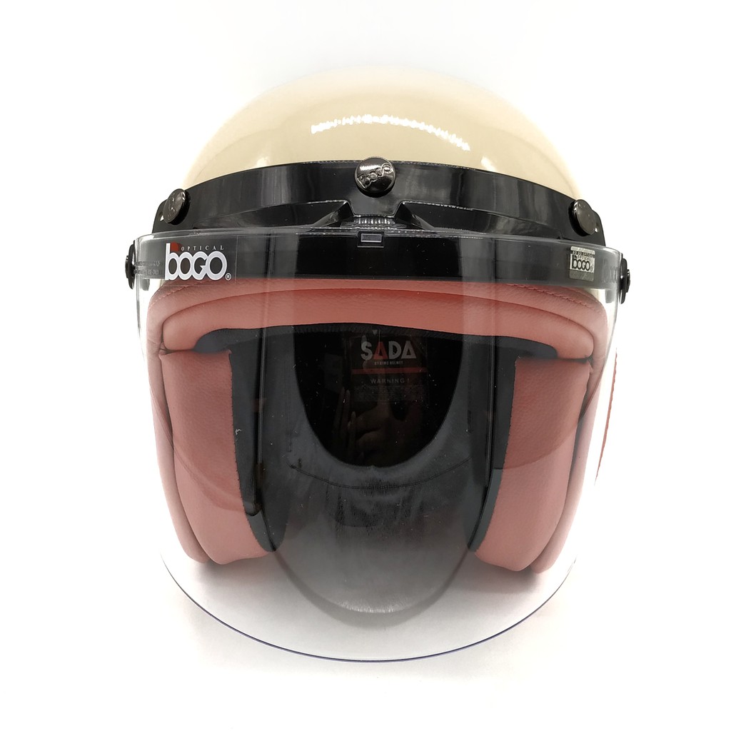 Helm Retro Bogo Wanita Sada Rosa Cream Pastel