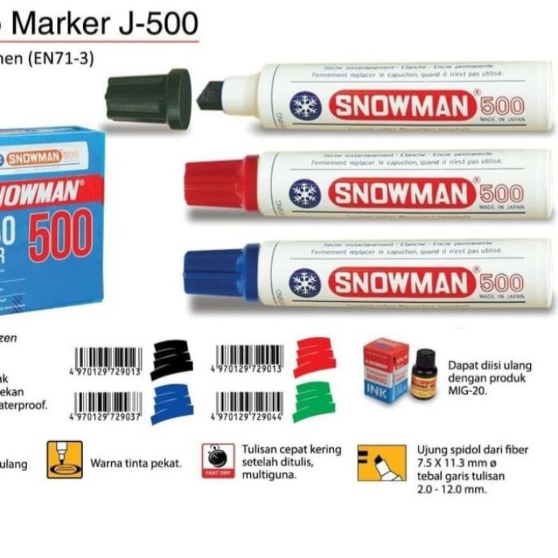 

Spidol Snowman Permanent Marker Jumbo 500