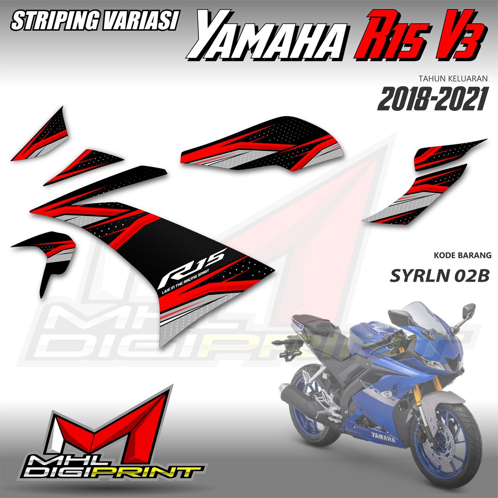 STRIPING VARIASI YAMAHA R15 V3 - STIKER R15 V3 - SYRLN 02