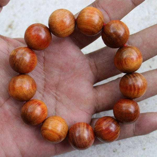 GELANG KAYU AGATHIS RAJA TEMBUS MERAH DIJAMIN ASLI 18MM