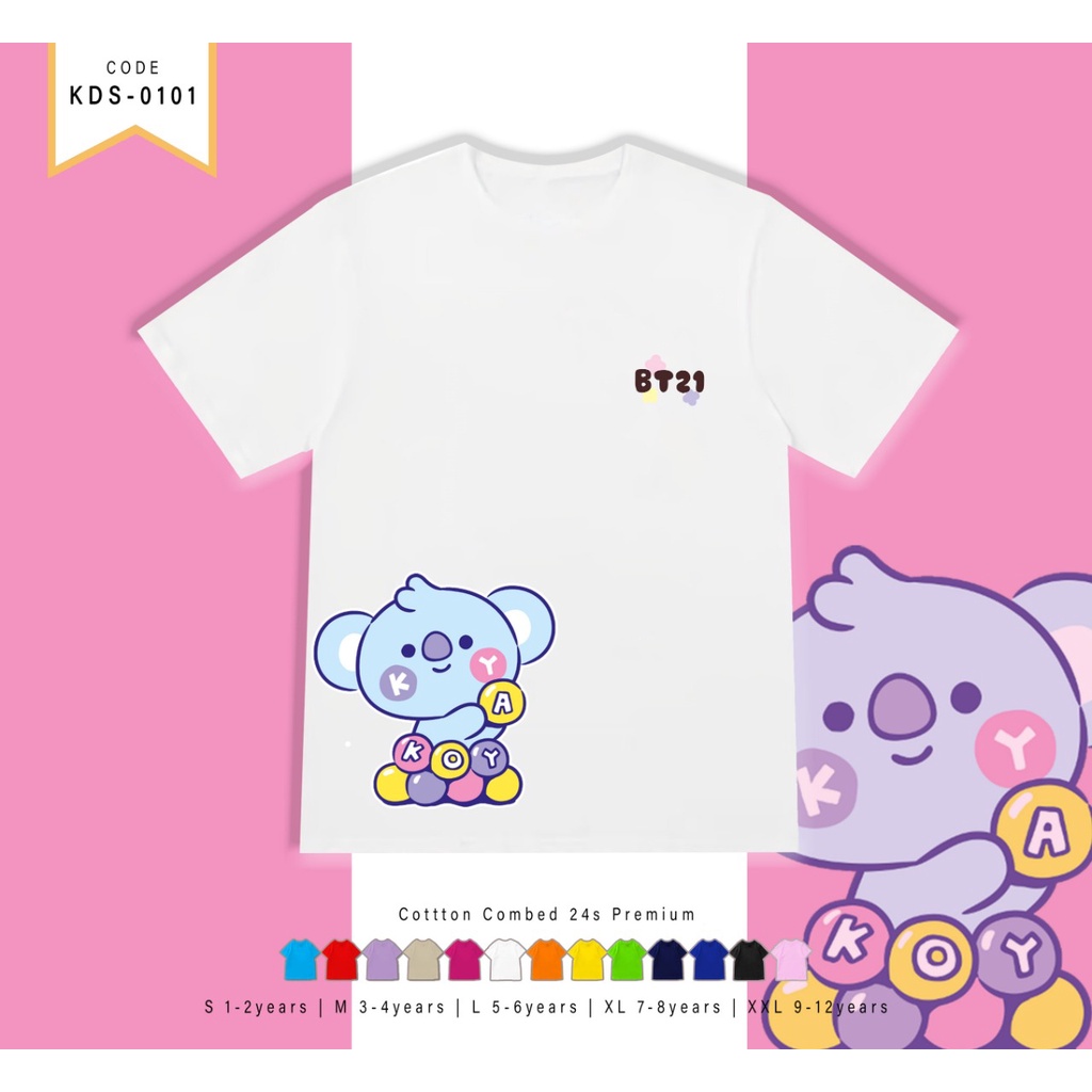 BAJU ATASAN ANAK SANTAI GAMBAR KARAKTER KPOP BIG SIDE / CUSTOM TEE TERMURAH