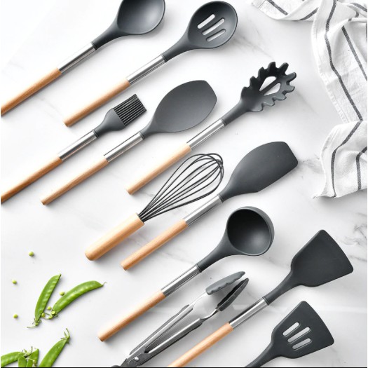 Peralatan Perlengkapan Masak Sepatula Set Silikon Lengkap Sodet Silicone Sotil Spatula Silikon Tahan Panas Sutil Silikon Set Tahan Panas