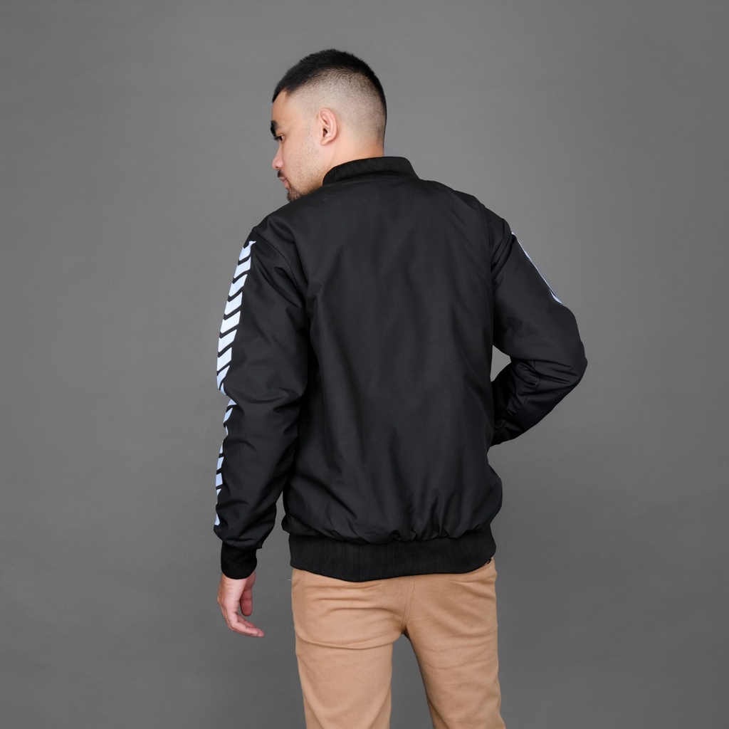 Jaket Bomber List Taslan Original Sensor / jaket motor pria / jaket taslan premium est 2022