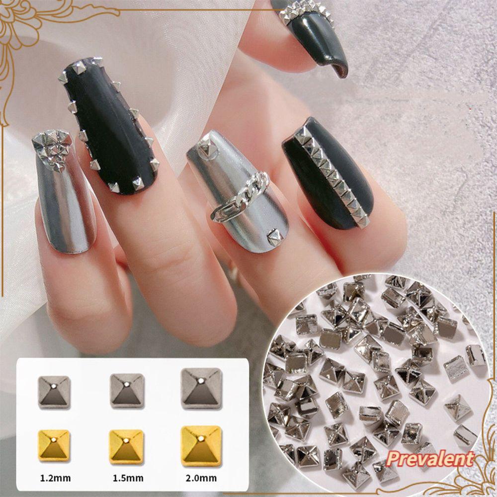 Preva 200Pcs / Kantong Hiasan Kuku 3D DIY Bahan Metal Untuk Nail Art