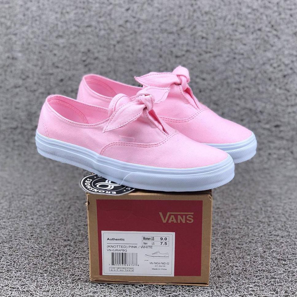 100% PREMIUM_VANS AUTHENTIC KNOTTED PINK WHITE TERMURAH