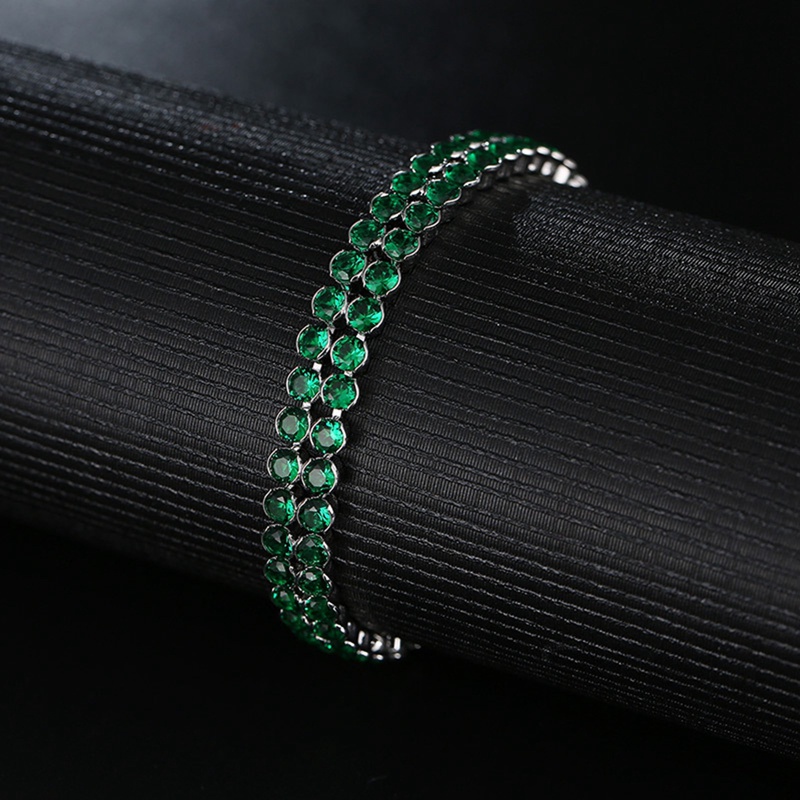 Gelang Rantai Kristal Cubic Zirconia Warna-Warni Untuk Wanita