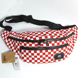 red and white checkered fanny pack