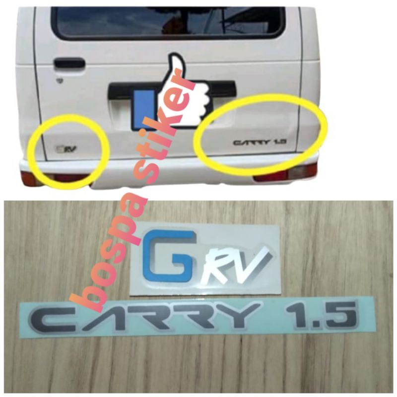 stiker tulisan GRV & CARRY 1.5