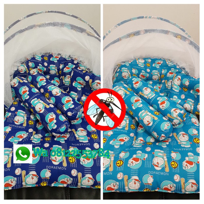 Set kasur bayi,kelambu lipat doraemon