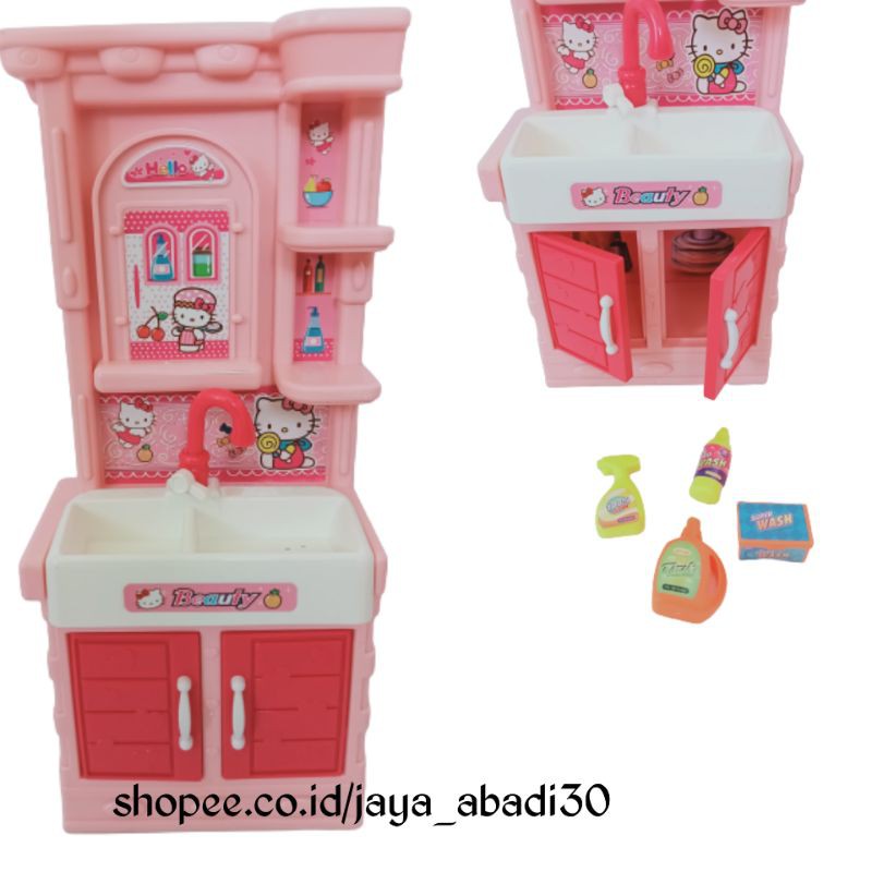 MAINAN ANAK MEJA KOMPOR MASAK DAN MEJA WASTAFEL HELLO KITTY 520-12