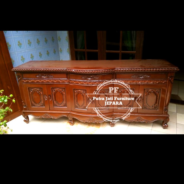 Furniture Jati  Meja Untuk Tv Kayu Jati Bufet Lemari Pendek Ukir Jepara