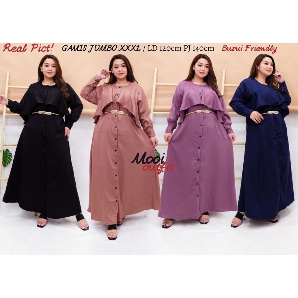 Gamis Polos Jumbo Xxxl- Gamis Lebaran Jumbo- Gamis Kondangan Jumbo- Gamis Seragam Jumbo- Gamis Murah