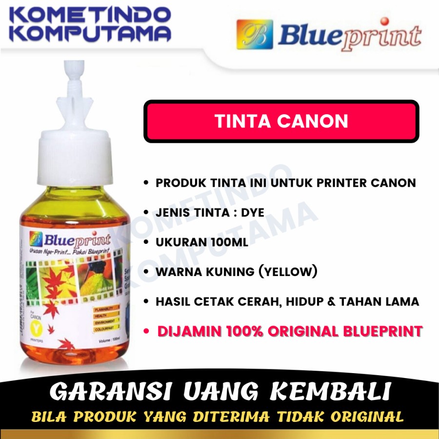 BLUEPRINT 100ml CP YELLOW Tinta BOTOL Canon 100% ORIGINAL