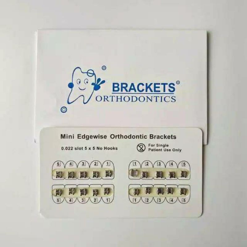 Bracket Behel Amplop 1 set (20 pcs) Mini Metal Brackets Orthodontics Braces Dental Gigi