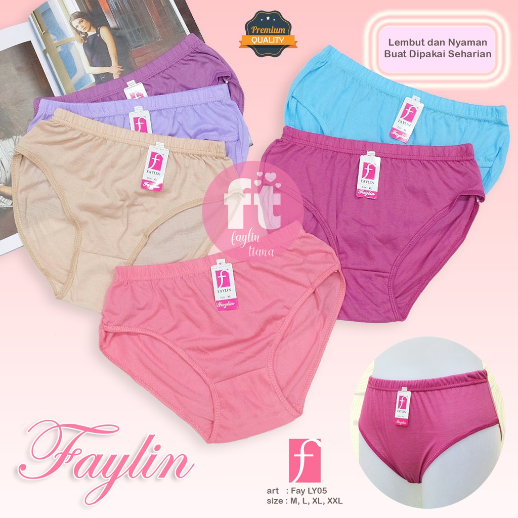 Celana Dalam Wanita Dewasa POLOS - CD Cewek Warna Soft Model terbaru MURAH Fay-LY05/44 Fix uk JUMBO