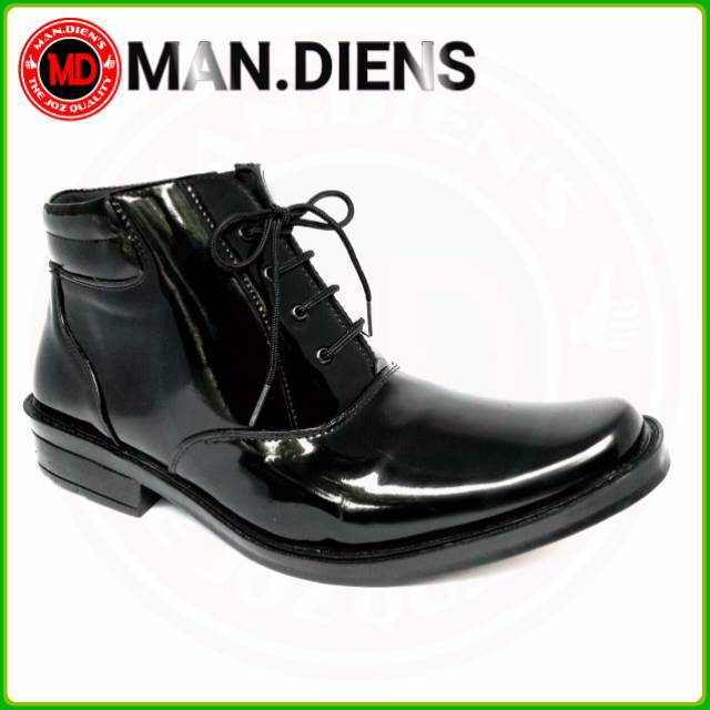 MANDIENS - Sepatu Formal Pria Pdh TNI-Polri Kulit Kilap Sintetis Pantofel Tali Sepatu Dinas Murah