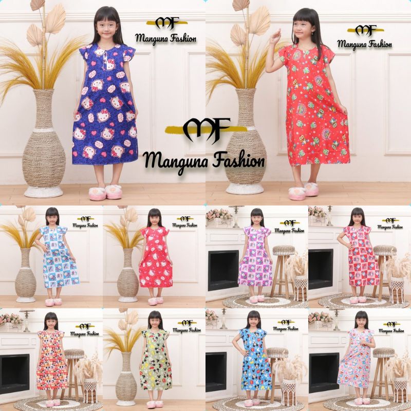 [Promo] Khusus Grosir Dress Anak | Dres karakter Usia 5-12 Tahun Murah Motif Karakter &amp; Bunga