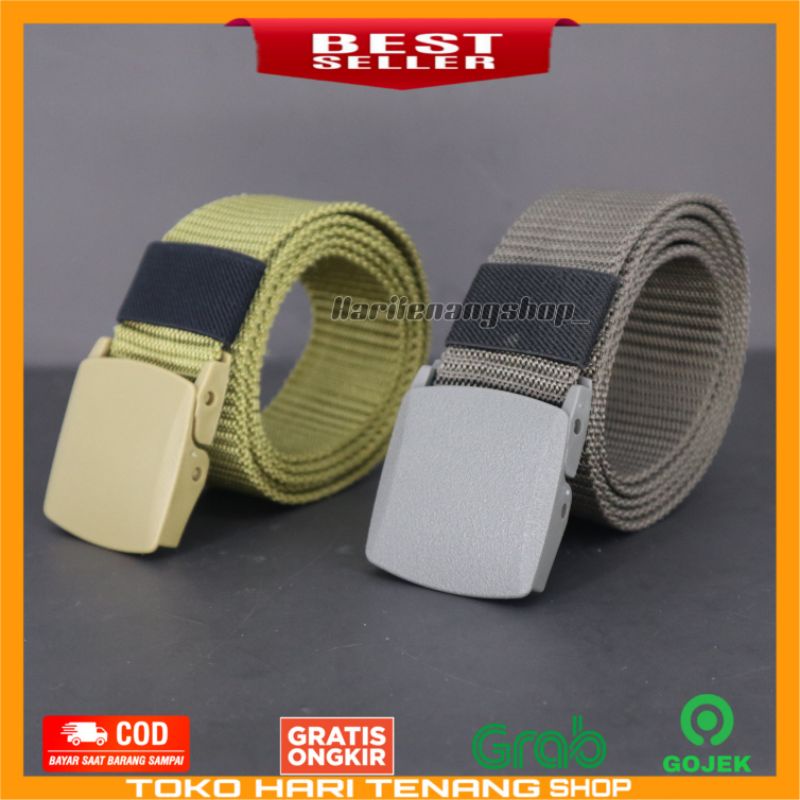 Ikat pinggang pria bahan Nylon kanvas kepala plastik anti metal detector/sabuk pria canvas Nylon/Gesper Tactical military import