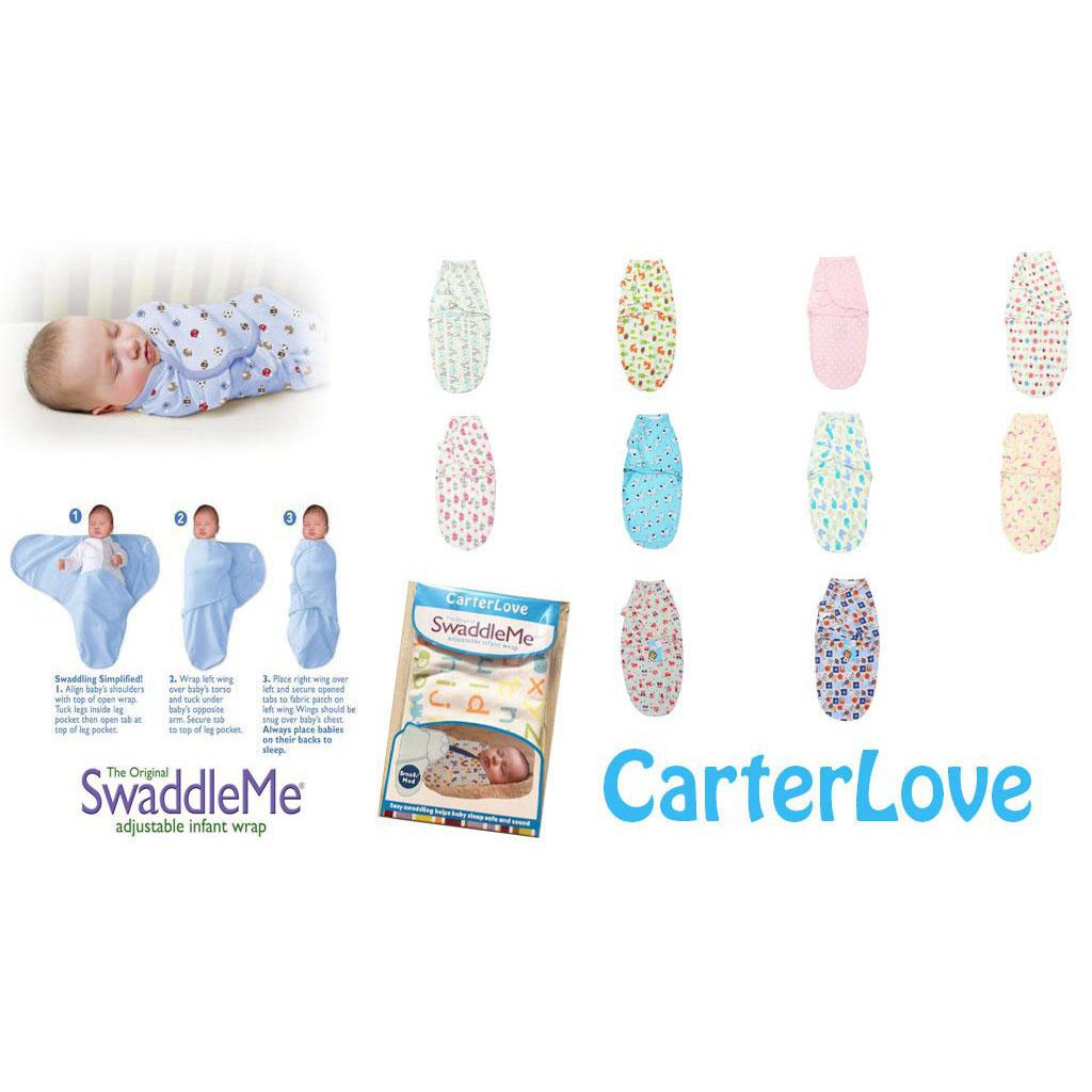 CARTERLOVE SWADDLE INSTANT / bedongan SMALL/MED / menghangatkan / bedong bayi / bedong instan bayi / adjustable infant wrap / kado lahiran / lembut / supersoft / bahan dingin