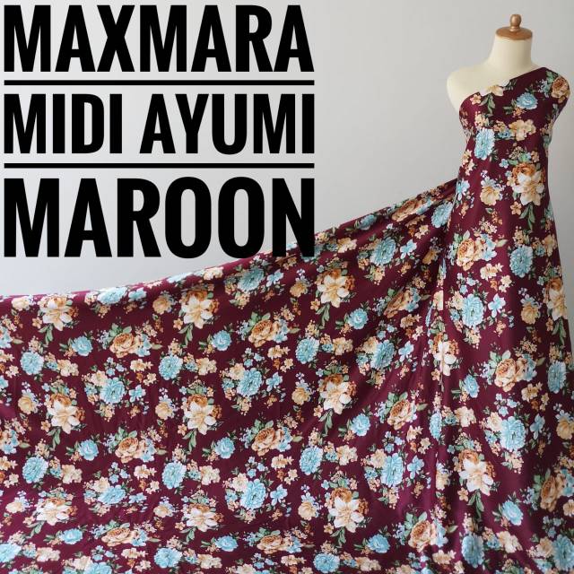 LAST STOCK Kain Meteran Maxmara Midi Ayumi Maroon (0.5M)
