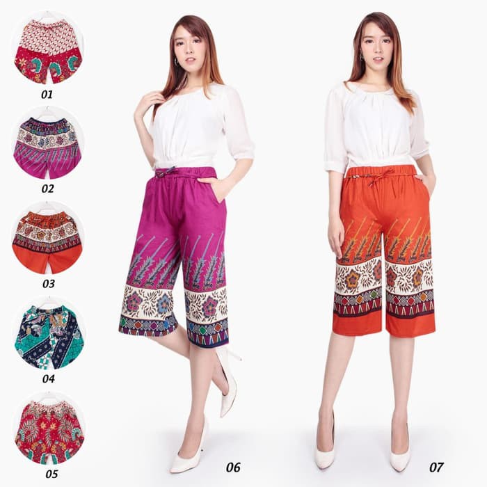 Celana pendek deliza shortpants batik pantai jumbo wanita